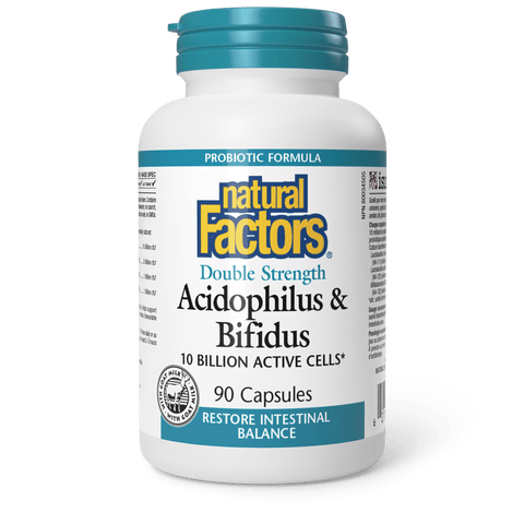 Acidophilus et Bifidus Double puissance 10 milliards de cellules actives, Natural Factors|v|image|1805