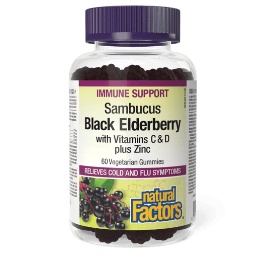 Sambucus Black Elderberry  with Vitamins C & D plus Zinc    60 Vegetarian Gummies, image-hi-res