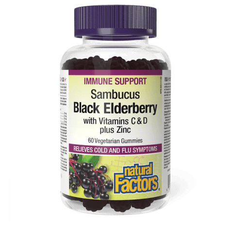 Sambucus Black Elderberry  with Vitamins C & D plus Zinc    60 Vegetarian Gummies, image-hi-res