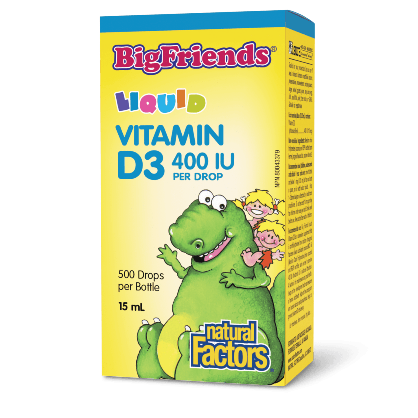 Liquid Vitamin D3 400 IU per drop, Big Friends, Natural Factors|v|image|1545