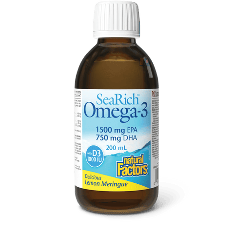 Omega-3 with D3 1500 mg EPA/750 mg DHA, Lemon Meringue, SeaRich, Natural Factors|v|image|35744