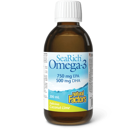 Omega-3 750 mg EPA/500 mg DHA, Coconut-Lime, SeaRich, Natural Factors|v|image|35741