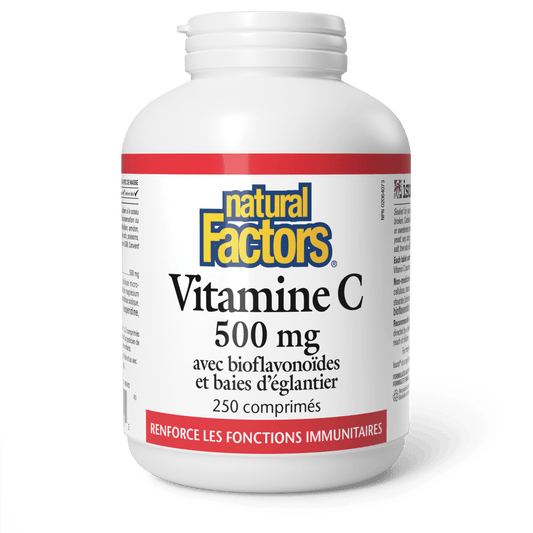 Vitamine C avec bioflavonoïdes & baies d’églantier 500 mg, Natural Factors|v|image|1302