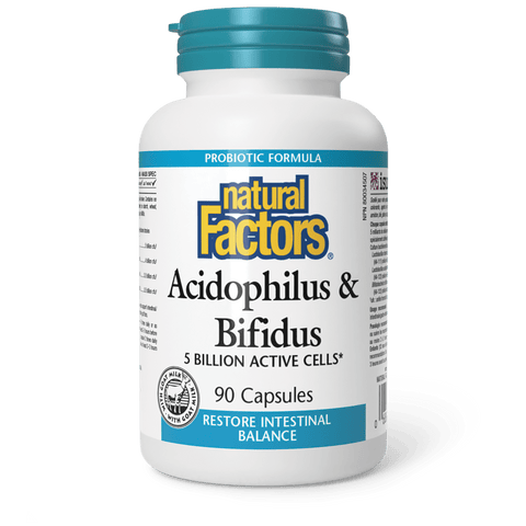 Acidophilus & Bifidus 5 Billion Active Cells, Natural Factors|v|image|1800