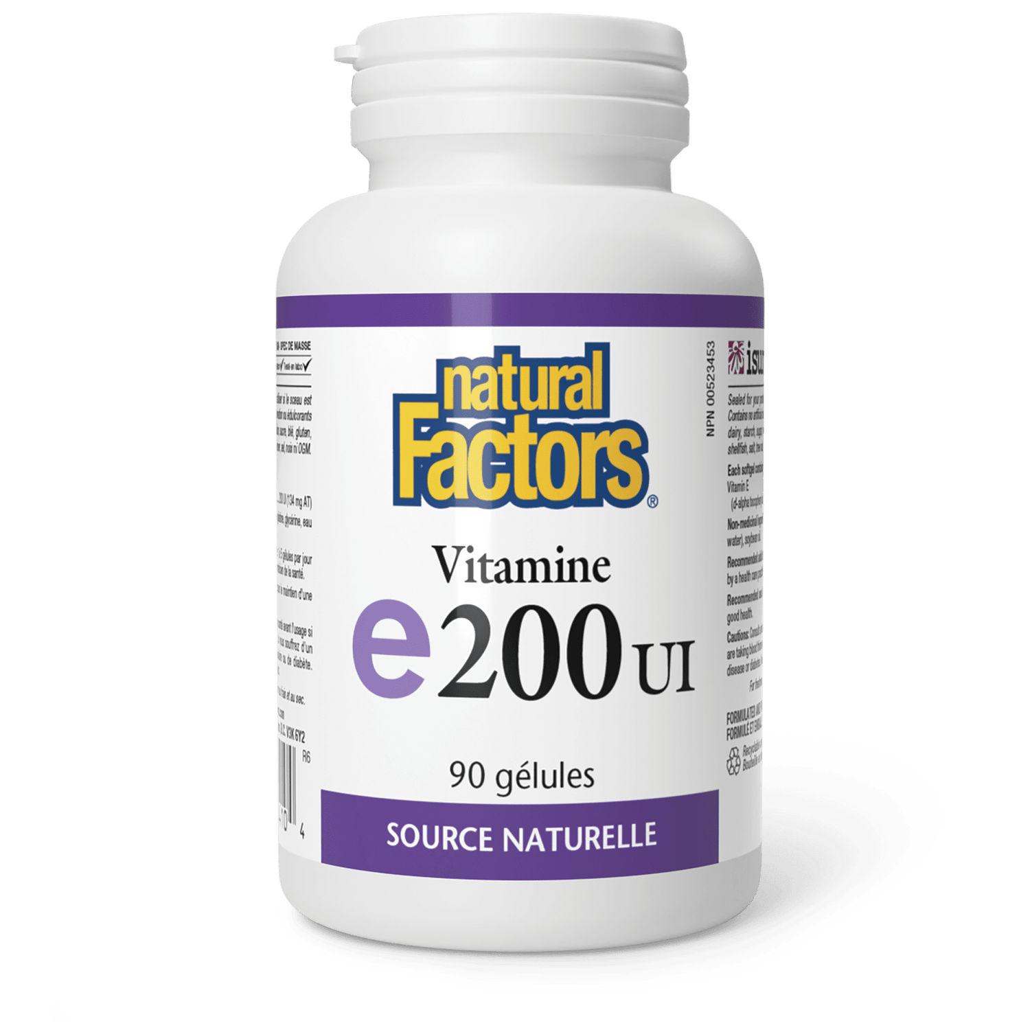 Vitamine E 200 UI, source naturelle, Natural Factors|v|image|1410