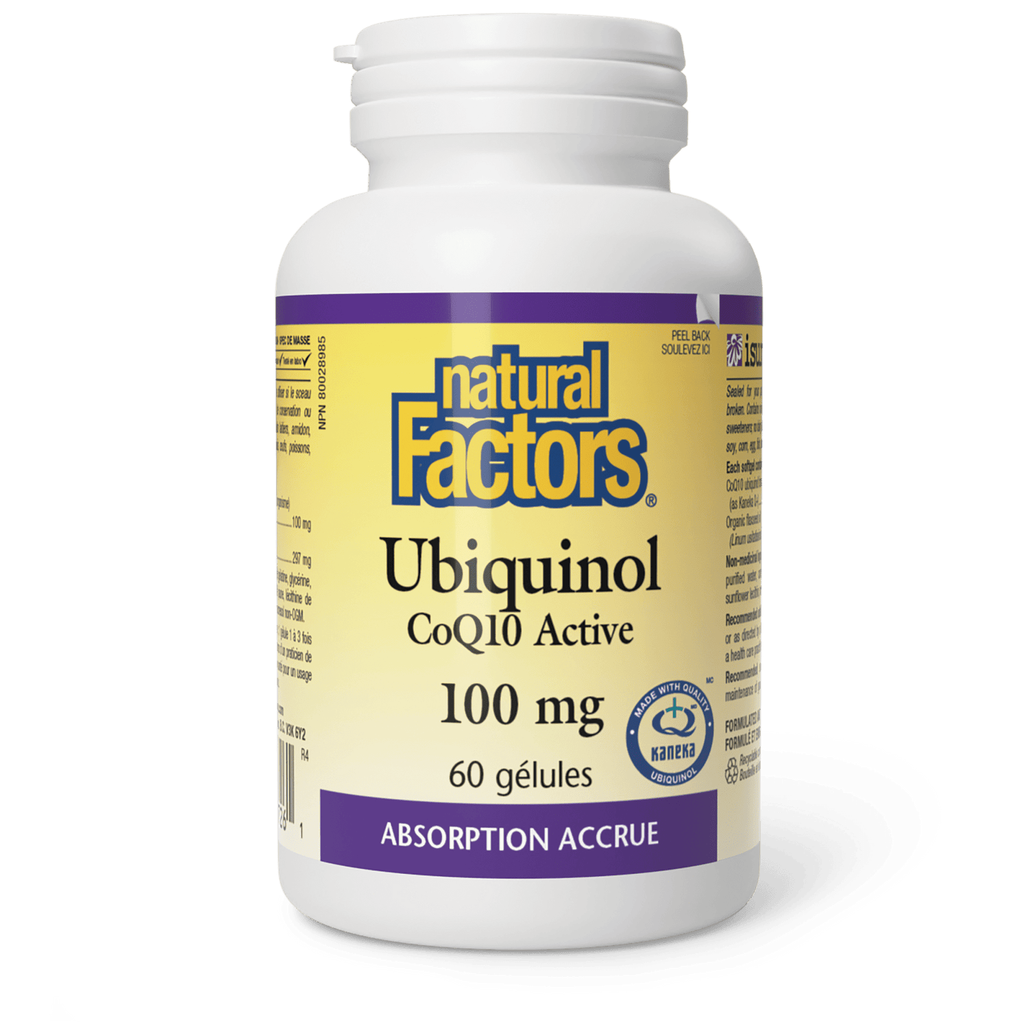 Ubiquinol CoQ10 Active 100 mg, Natural Factors|v|image|20726