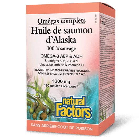 Huile de saumon d’Alaska 100 % sauvage Omégas complets  1 300 mg  180 gélules Enteripure, image-hi-res