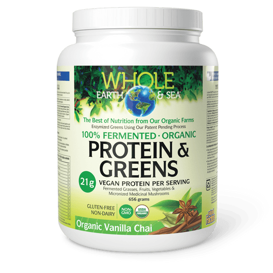 Fermented Organic Protein & Greens, Organic Vanilla Chai, Whole Earth & Sea, Whole Earth & Sea®|v|image|35540