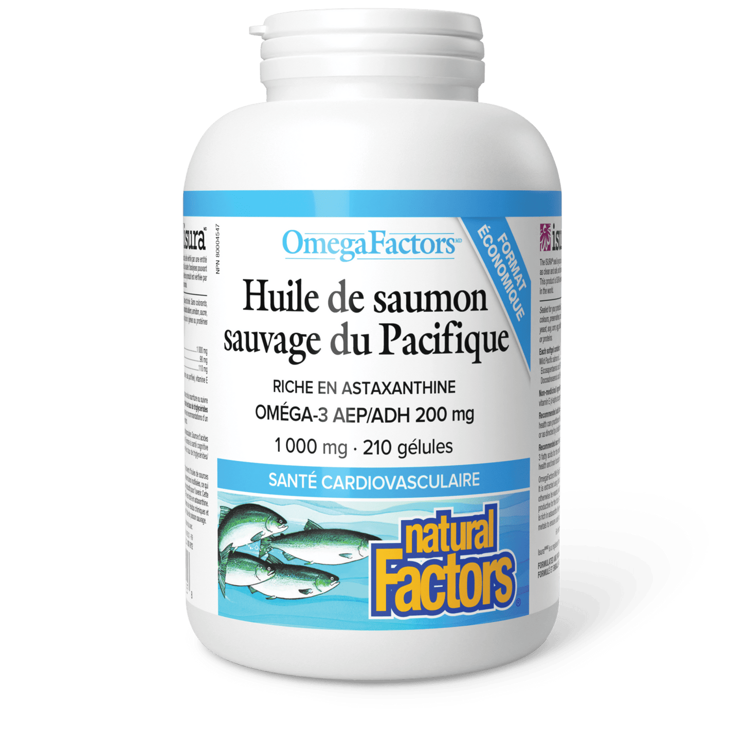 Huile de saumon sauvage du Pacifique 1 000 mg, OmegaFactors, Natural Factors|v|image|8225