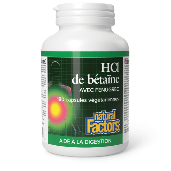 Chlorhydrate de bétaïne avec fenugrec   180 capsules végétariennes, image-hi-res