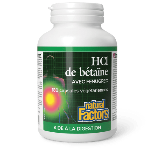 Chlorhydrate de bétaïne avec fenugrec   180 capsules végétariennes, image-hi-res