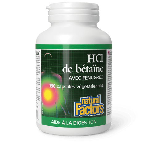 Chlorhydrate de bétaïne avec fenugrec   180 capsules végétariennes, image-hi-res