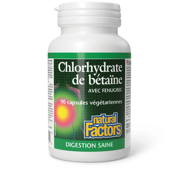 Chlorhydrate de bétaïne avec fenugrec   90 capsules végétariennes, image-hi-res