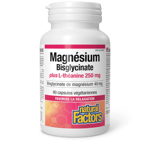 Magnésium Bisglycinate plus L-théanine 250 mg	, Natural Factors|v|image|2868