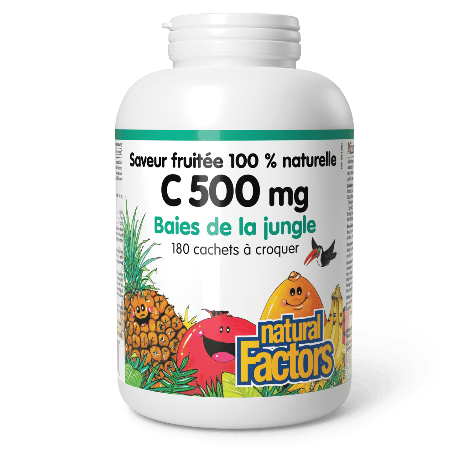 C 500 mg saveur fruitée 100 % naturelle, baies de la jungle, Natural Factors|v|image|1329