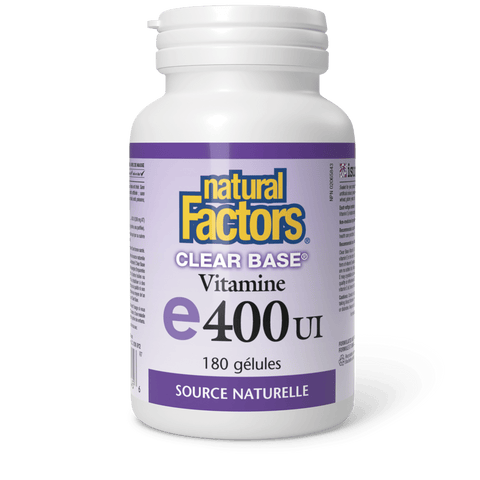 Vitamine E Clear BaseMD 400 UI, source naturelle, Natural Factors|v|image|1445