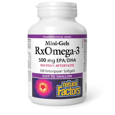 RxOmega-3 Mini-Gels 500 mg, Natural Factors|v|image|35495