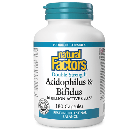 Acidophilus & Bifidus Double Strength 10 Billion Active Cells, Natural Factors|v|image|1806