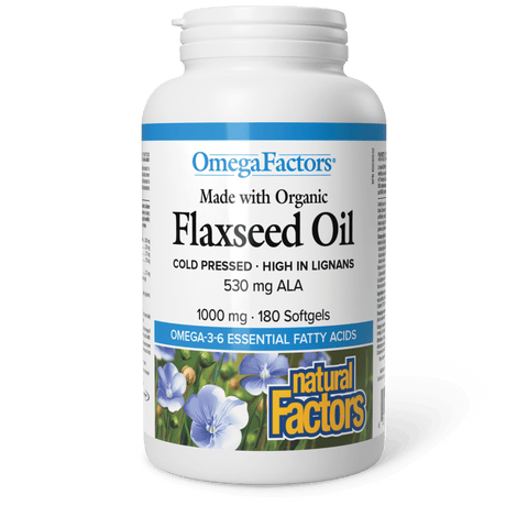 Organic Flaxseed Oil 1000 mg, OmegaFactors®, Natural Factors|v|image|2211