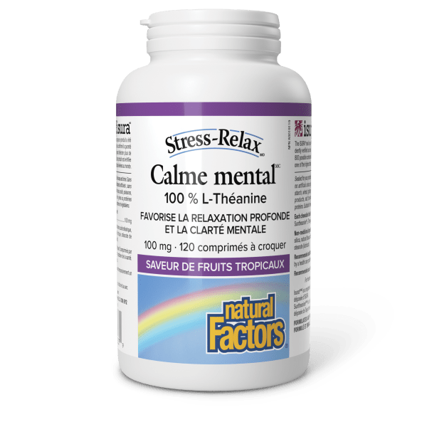 Calme mental  100 mg  120 comprimés à croquer Saveur de fruits tropicaux, image-hi-res