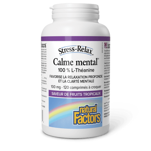 Calme mental  100 mg  120 comprimés à croquer Saveur de fruits tropicaux, image-hi-res