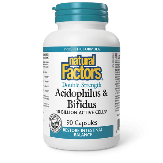 Acidophilus & Bifidus Double Strength 10 Billion Active Cells, Natural Factors|v|image|1805