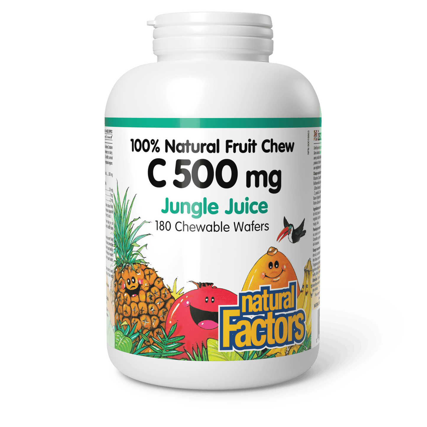 C 500 mg 100% Natural Fruit Chew, Jungle Juice, Natural Factors|v|image|1329