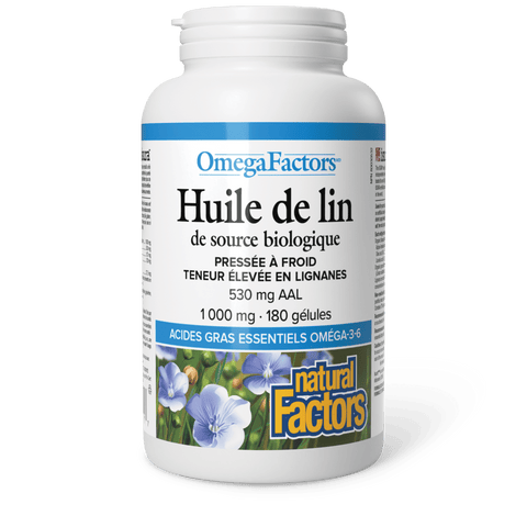 Huile de lin biologique 1 000 mg, OmegaFactorsMD, Natural Factors|v|image|2211