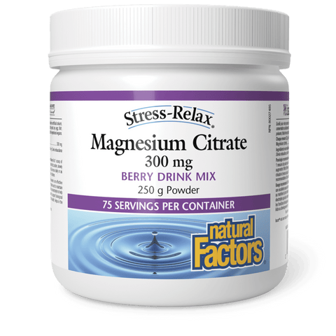 Magnesium Citrate 300 mg, Berry, Stress-Relax, Natural Factors|v|image|3540