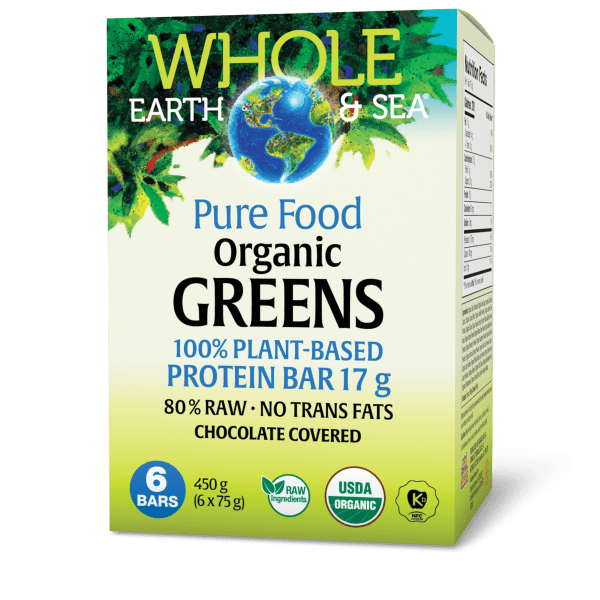 Organic Greens Protein Bar 100% Plant-Based  17 g  6 Bars, image-hi-res