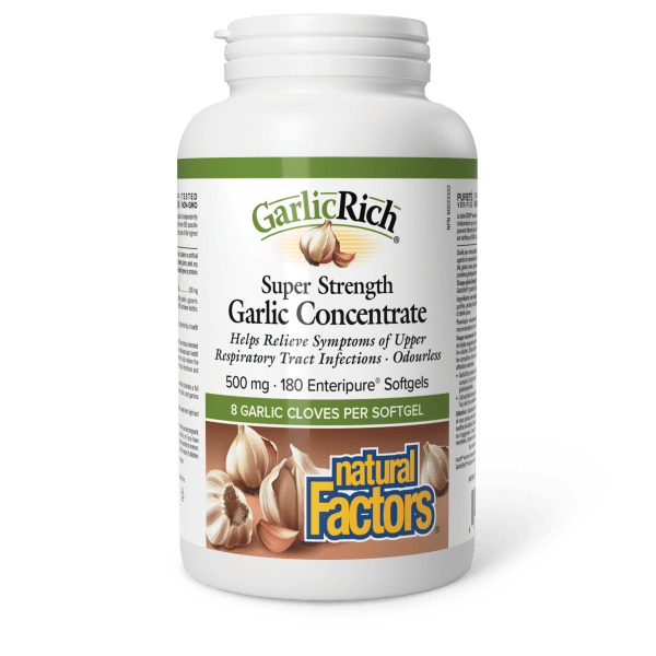 GarlicRich® Super Strength Garlic Concentrate  500 mg  180 Enteripure® Softgels, image-hi-res