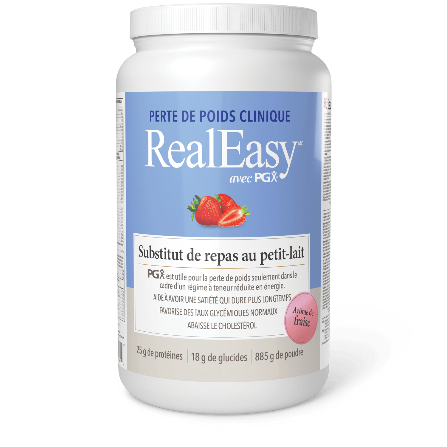 RealEasy avec PGX Substitut de repas au petit-lait, arôme de fraise, Natural Factors|v|image|3611
