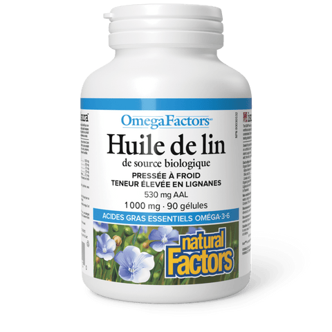 Huile de lin biologique 1 000 mg, OmegaFactorsMD, Natural Factors|v|image|2210