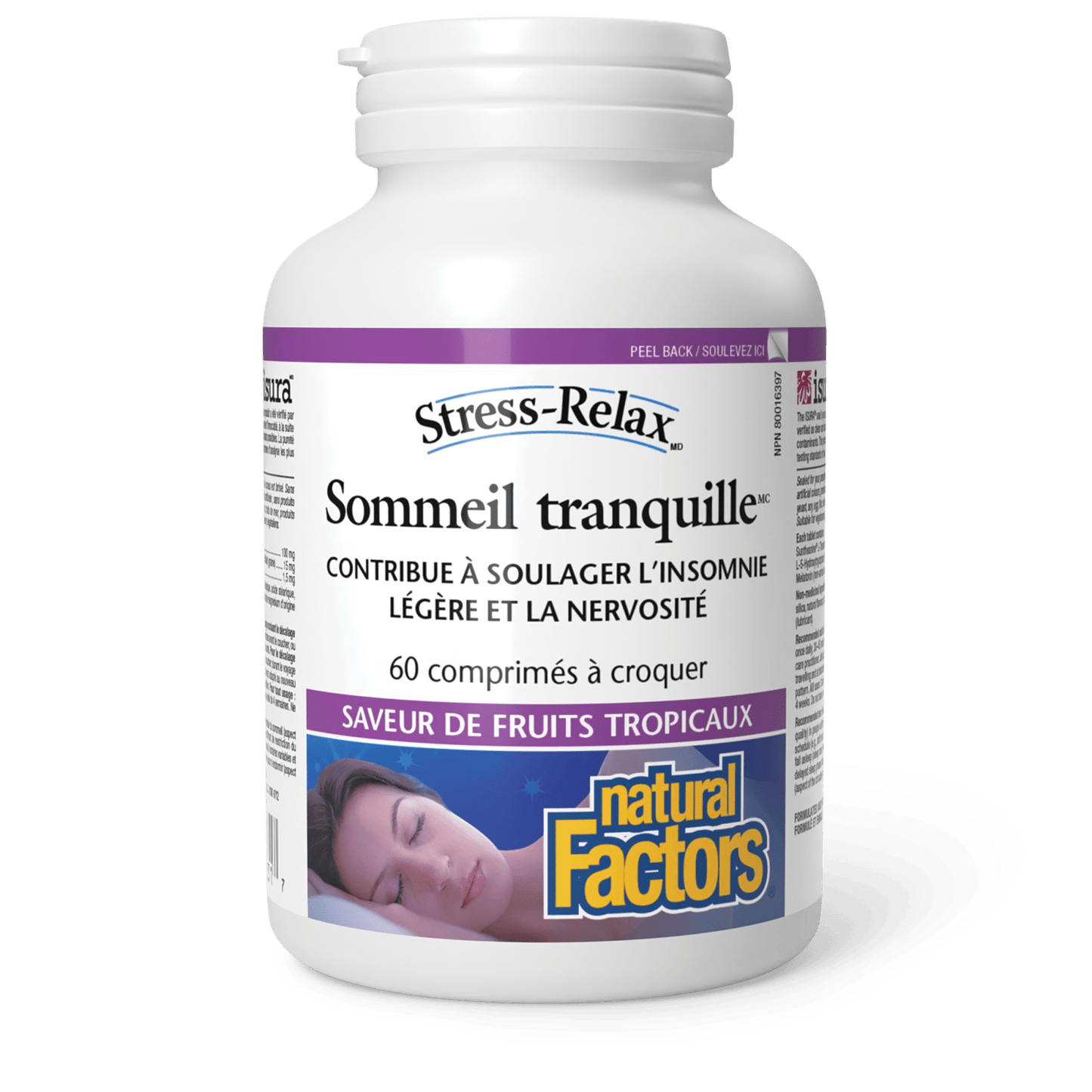 Sommeil tranquille, saveur de fruits tropicaux, Stress-Relax, Natural Factors|v|image|2831