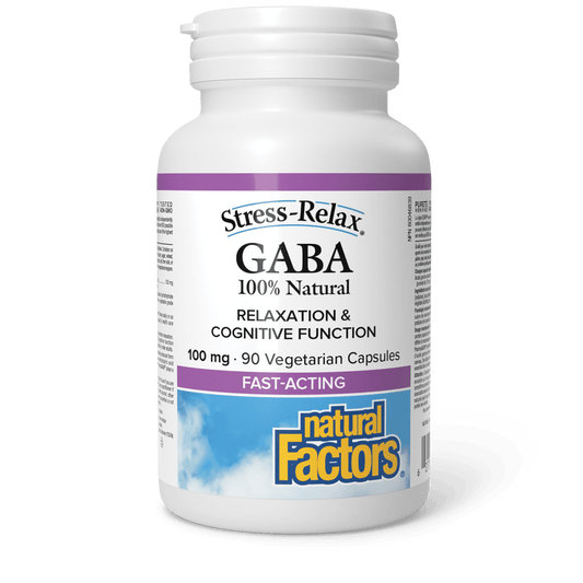 100% Natural GABA 100 mg, Stress-Relax, Natural Factors|v|image|2836