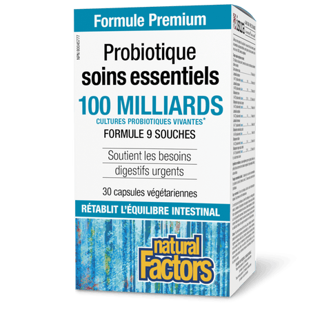 Probiotique Soins essentiels 100 milliards de cultures probiotiques vivantes, Natural Factors|v|image|1819