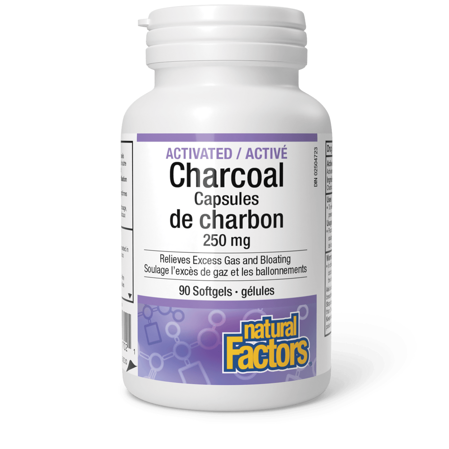 Activated Charcoal Capsules 250 mg, Natural Factors|v|image|1702