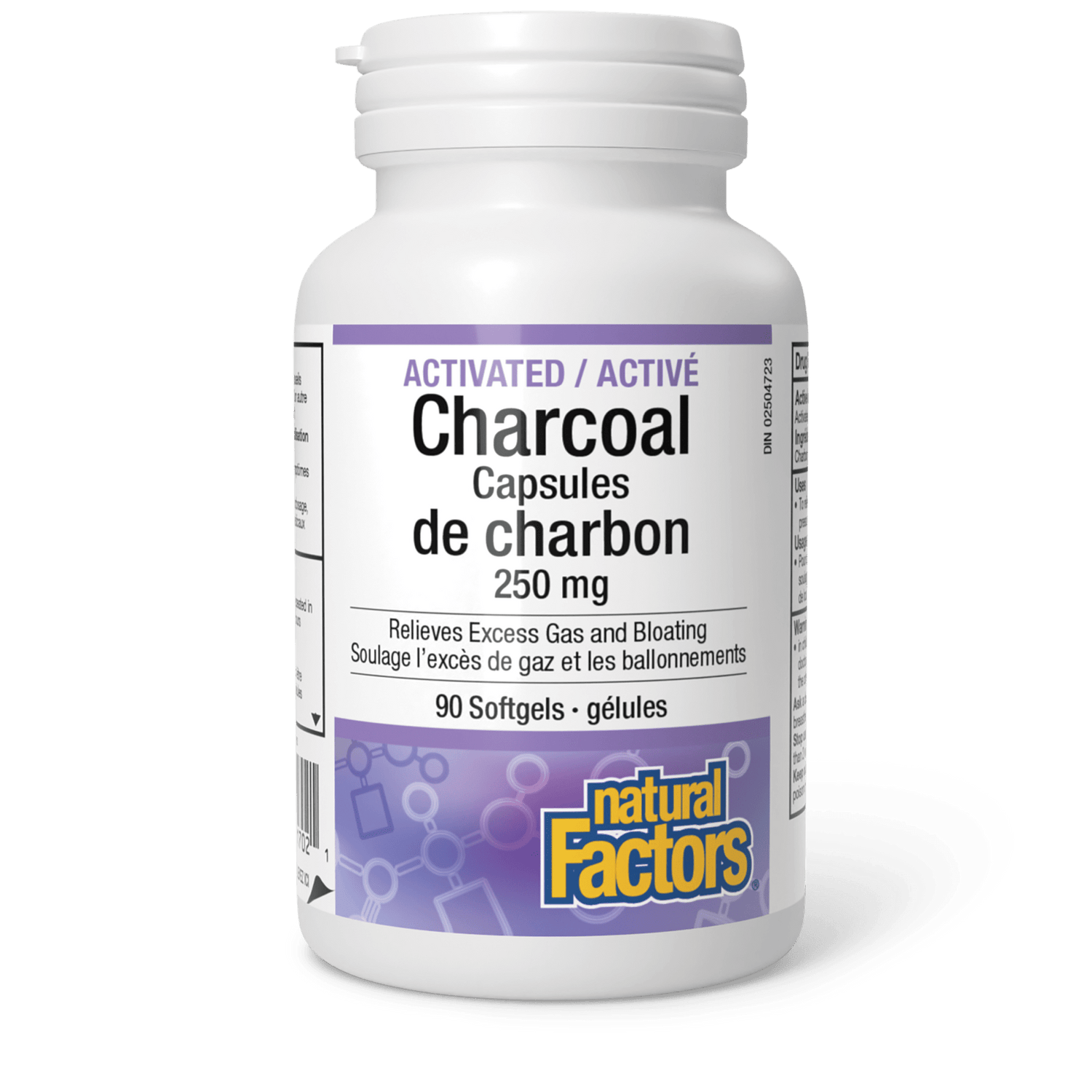 Activated Charcoal Capsules 250 mg, Natural Factors|v|image|1702