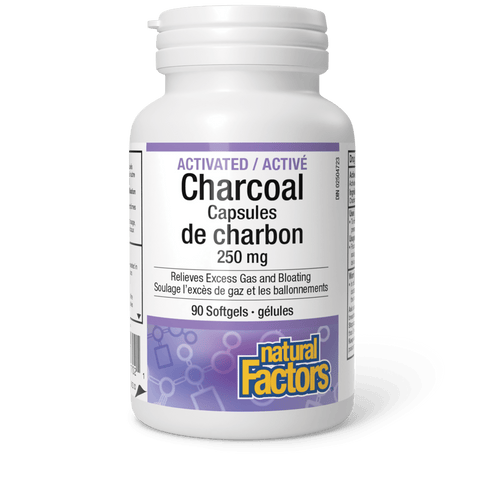 Activated Charcoal Capsules 250 mg, Natural Factors|v|image|1702