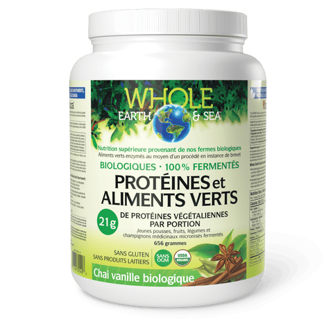 Protéines et aliments verts biologiques fermentés, chai vanille biologique, Whole Earth & Sea, Whole Earth & Sea®|v|image|35540