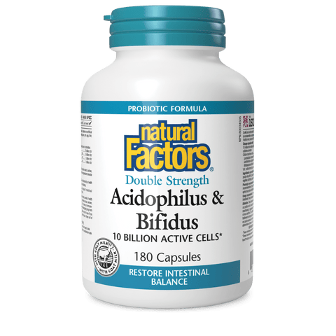 Acidophilus et Bifidus Double puissance 10 milliards de cellules actives, Natural Factors|v|image|1806