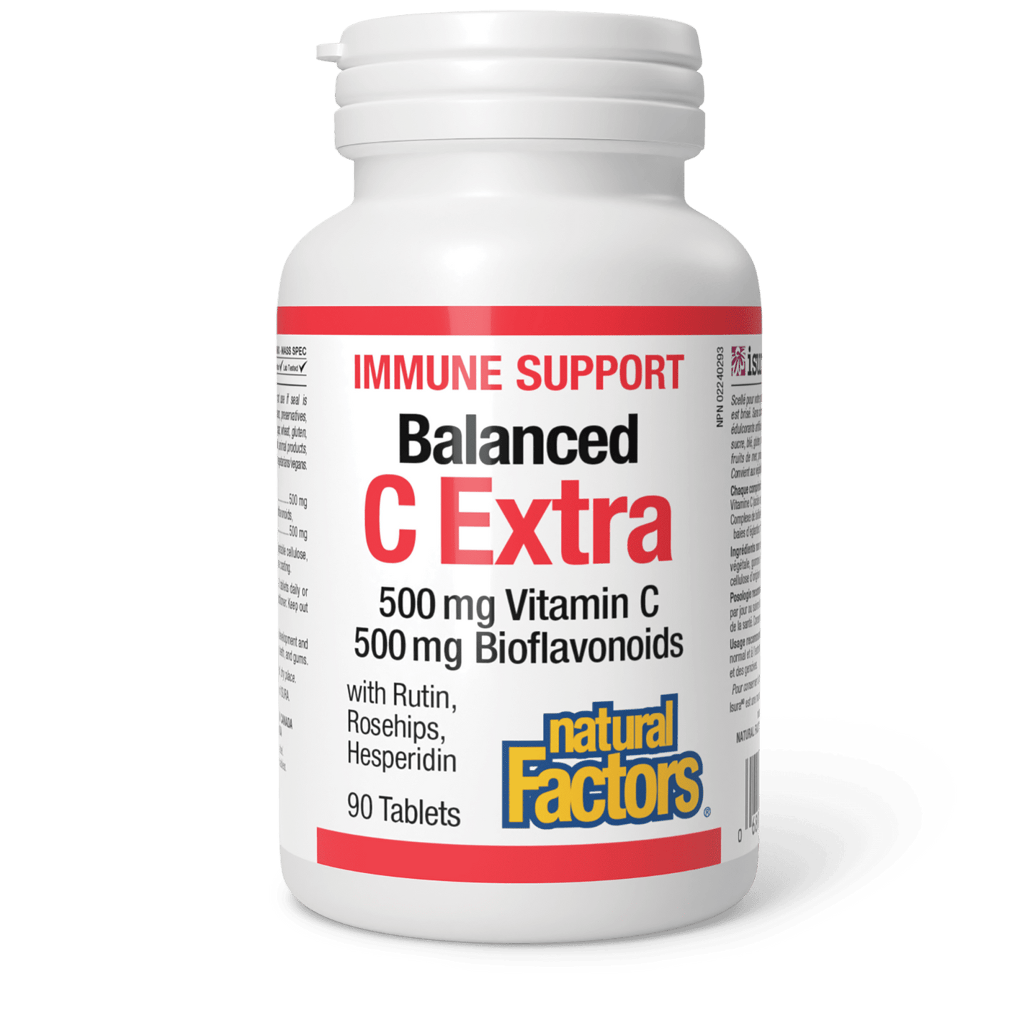 Balanced C Extra with Rutin, Rosehips, Hesperidin 500 mg/500 mg, Natural Factors|v|image|1311