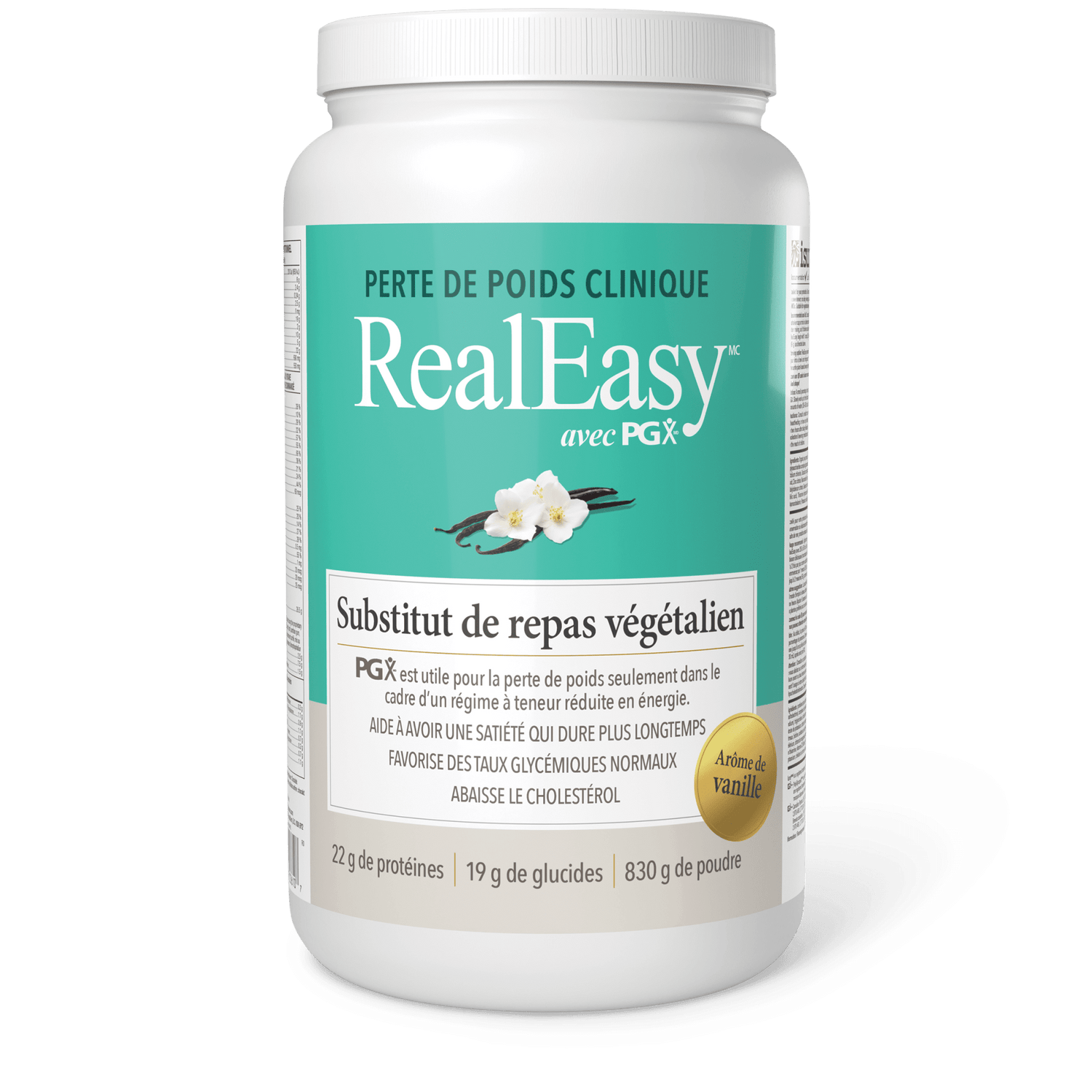 RealEasy avec PGX Substitut de repas végétalien, vanille, Natural Factors|v|image|3610