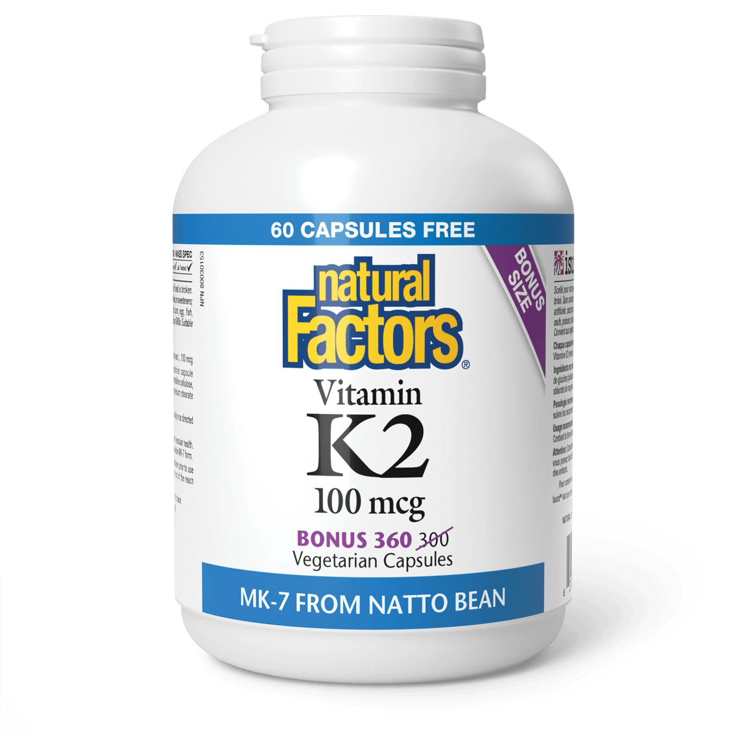 Vitamin K2 100 mcg, Natural Factors|v|image|8002