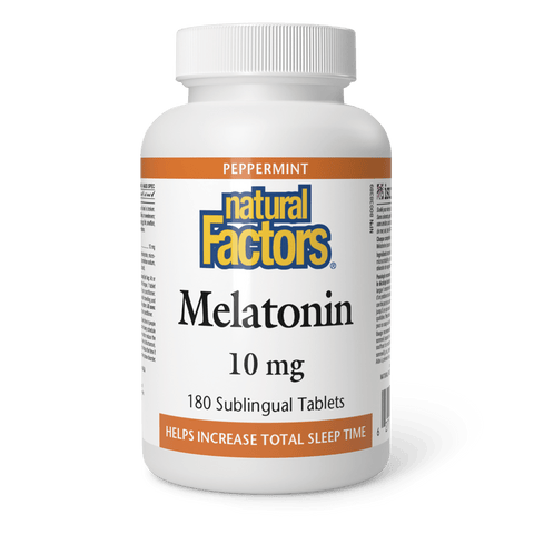 Melatonin 10 mg, Peppermint, Natural Factors|v|image|2722