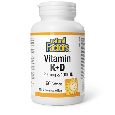 Vitamin K+D 120 mcg & 1000 IU, Natural Factors|v|image|1292