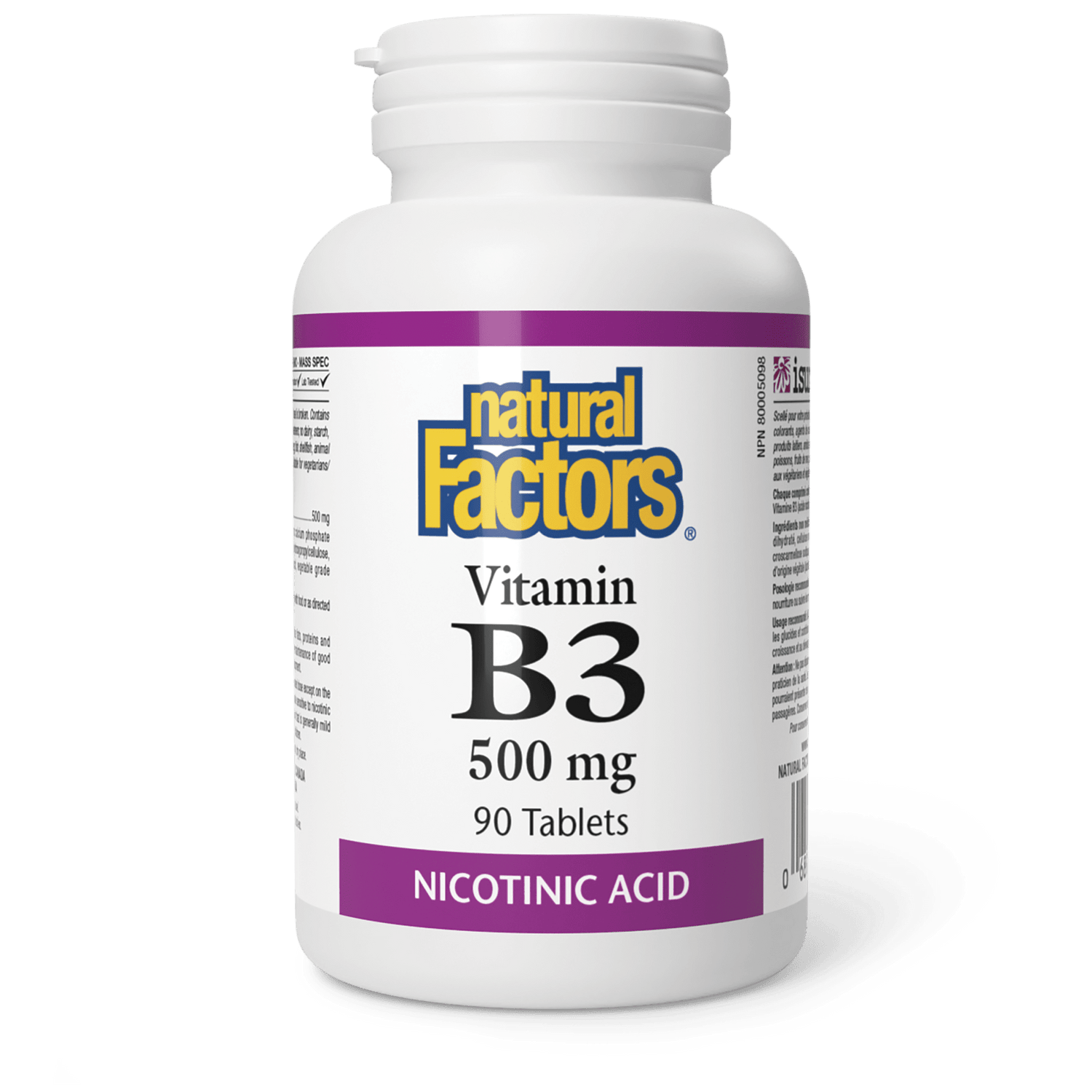 Vitamin B3 500 mg, Natural Factors|v|image|1227