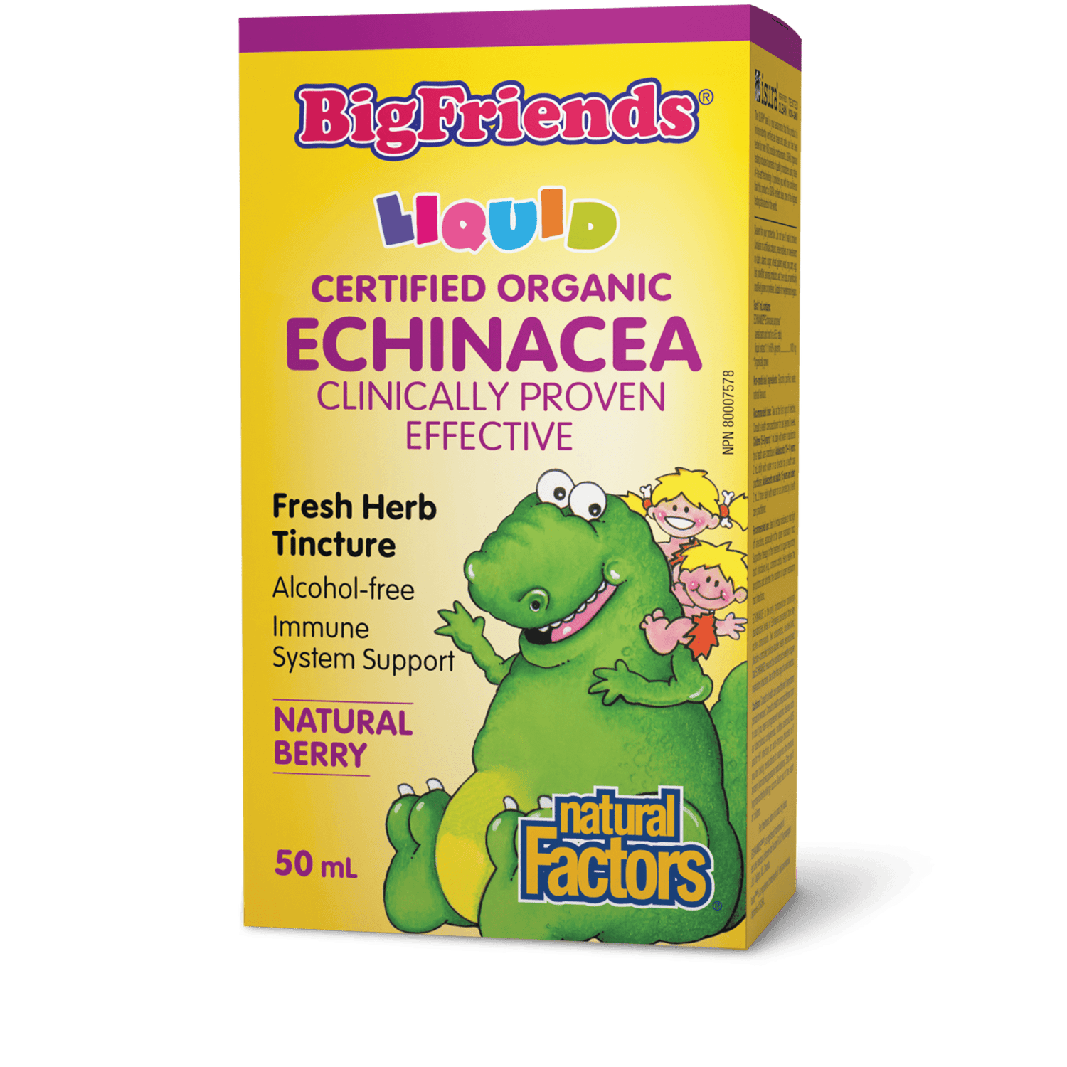 Echinacea Fresh Herb Tincture, Alcohol-free, Big Friends, Natural Factors|v|image|4729