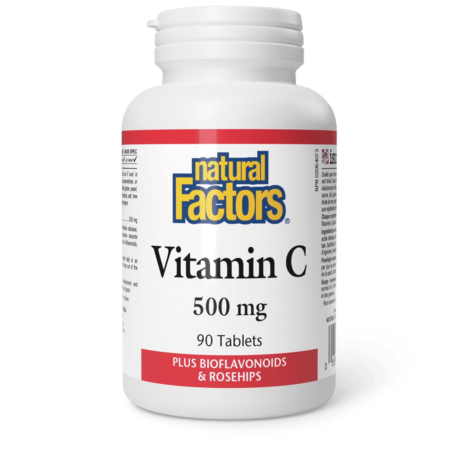 Vitamin C Plus Bioflavonoids & Rosehips 500 mg, Natural Factors|v|image|1300