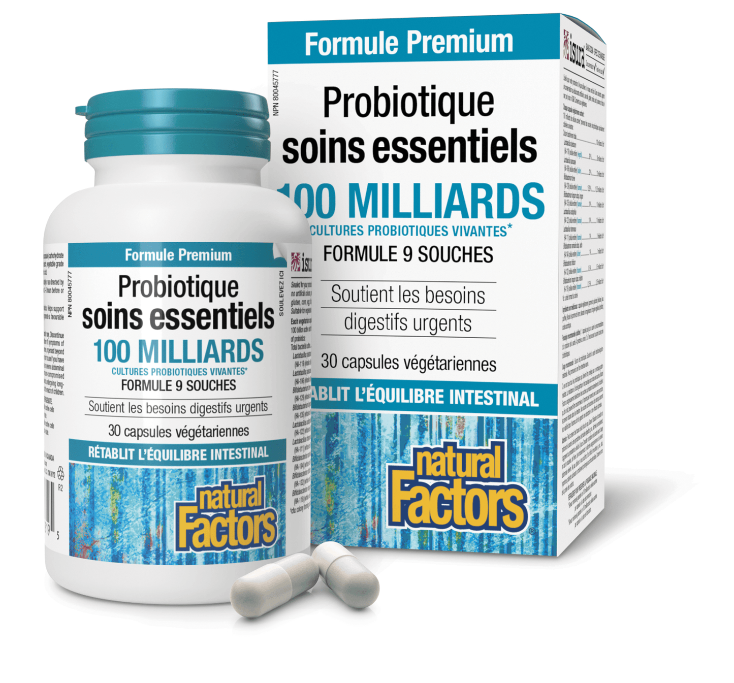 Probiotique Soins essentiels 100 milliards de cultures probiotiques vivantes, Natural Factors|v|image|1819